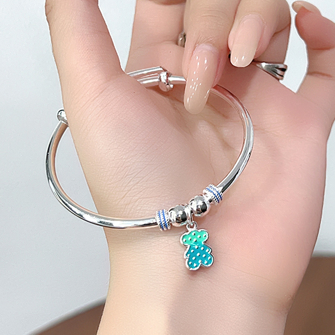 Baby Anklet Foot Silver 9999 Sterling Silver Anklet Full Moon Baby Children Bracelet Children Jewelry Year One Birthday Gift