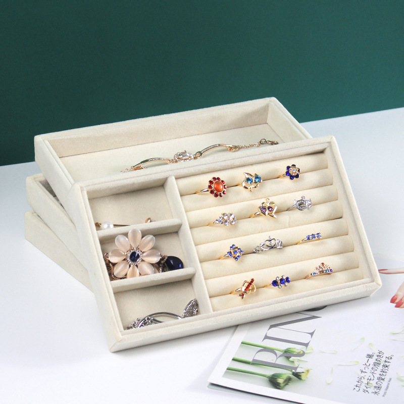 Jewelry display storage box desktop finishing makeup storage plate earrings bracelet ring storage rack