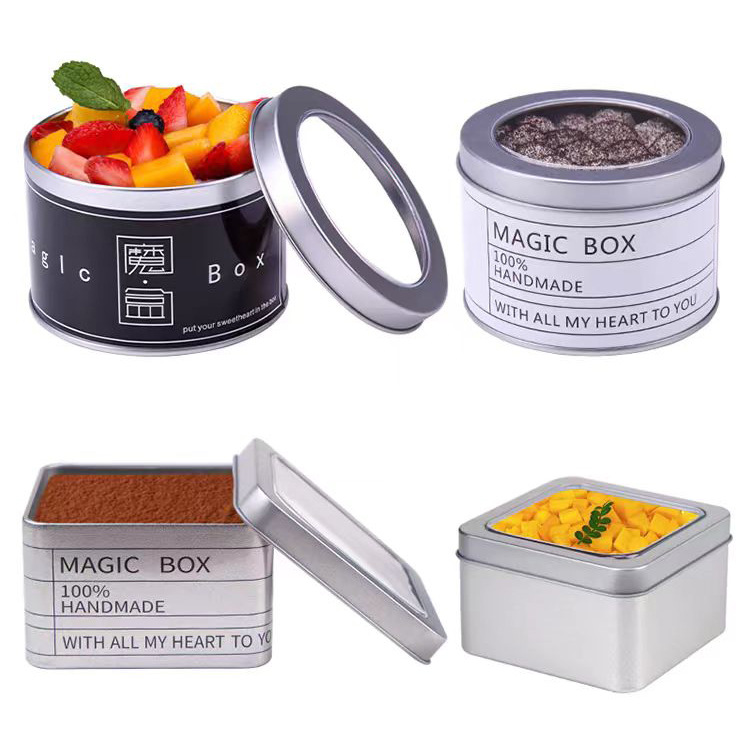 Internet Celebrity Mousse Cake 90 Window Round Jar Chocolate Bean Tiramisu Food Grade Baking Packaging Box Watch Box