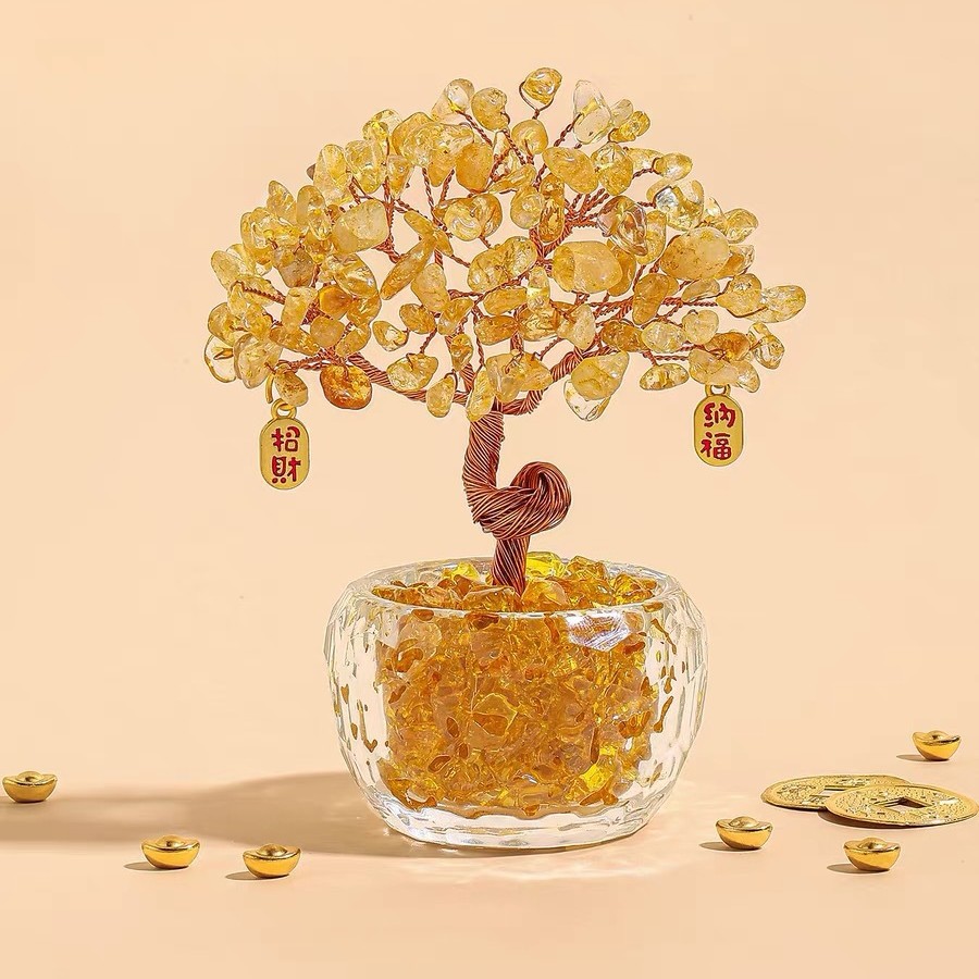 Wedding Ornaments, Entrance Hall, Living Room, New Home, Light Luxury Decorations, Amethyst Gifts, Money Tree, High-End Tv Cabinet