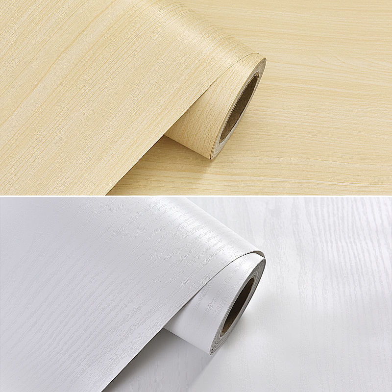 Wardrobe sticker door sticker self-adhesive wood grain wallpaper desktop cabinet furniture renovation waterproof moisture-proof wallpaper bedroom ping run