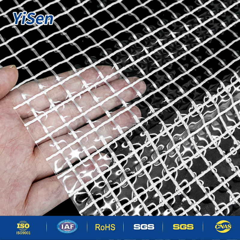 Transparent Waterproof and Moisture-Proof Pvc Clip Mesh Fabric Tent Luggage Carport Pe Woven Composite Fabric in Stock