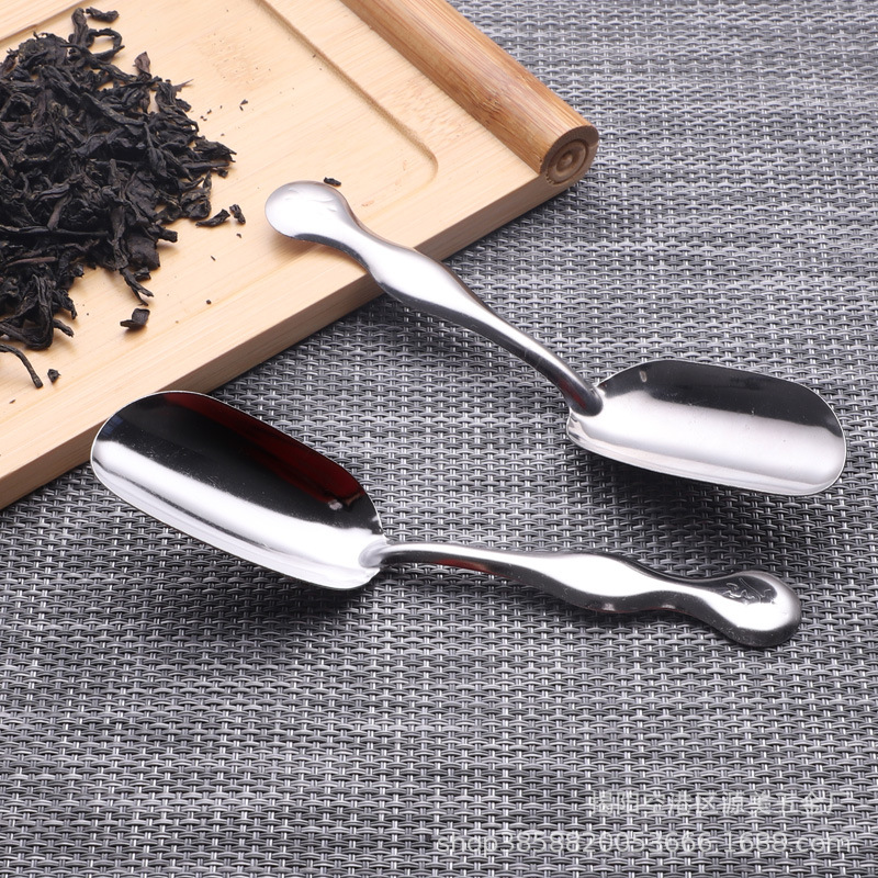 Stainless Steel Simple Small Tea Spoon Tea Set Accessories Tea Clip Pu'er Tea Knife Shovel Tea Spoon