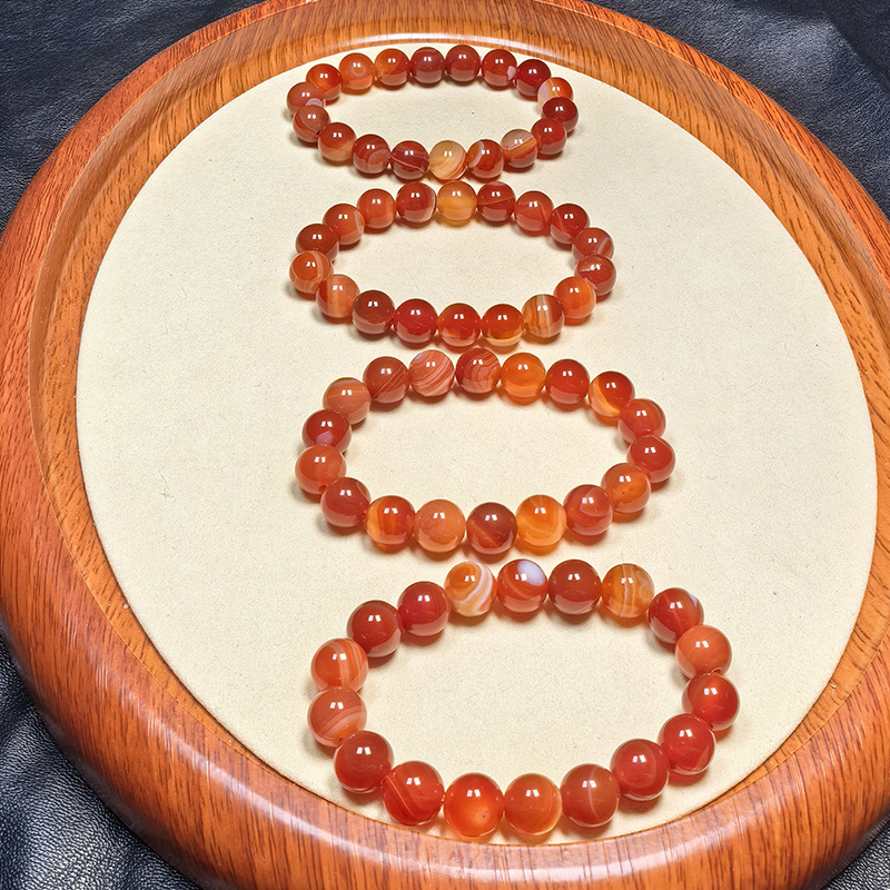 Red striped agate silk natural agate bracelet bracelet transfer agate live welfare factory wholesale