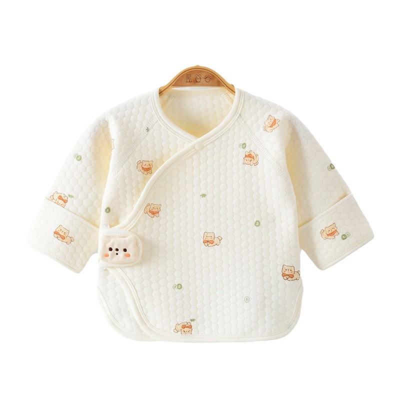 Baby Warm Half-back Clothes Newborn Class A Boneless Monk Clothes 0-3 Months Air Cotton Single Top for Production