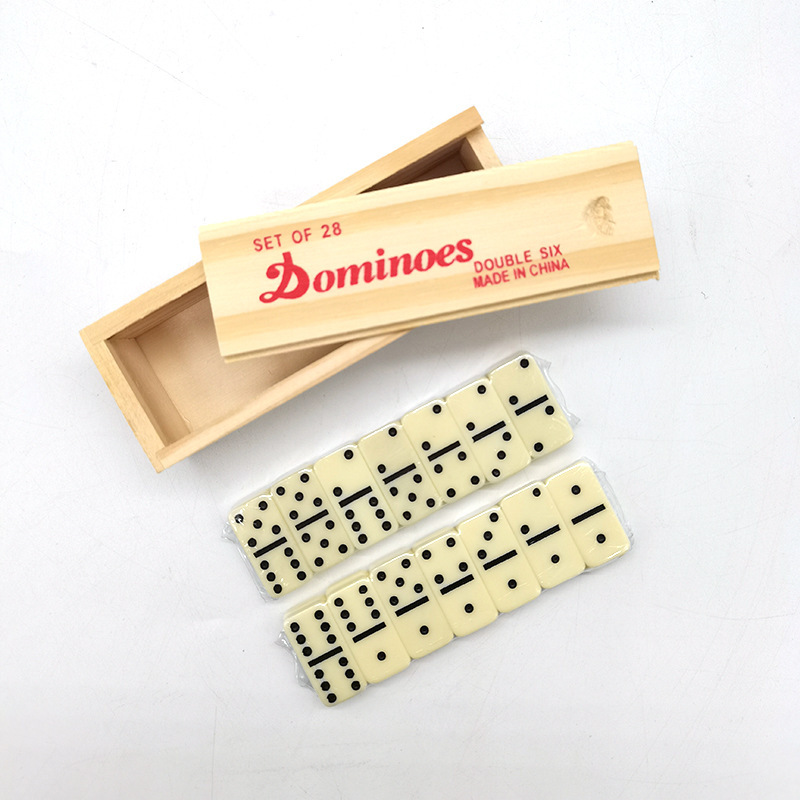 Взрывные домино 28 штук из меламина деревянные в коробке белые настольные игры обучающие материалы