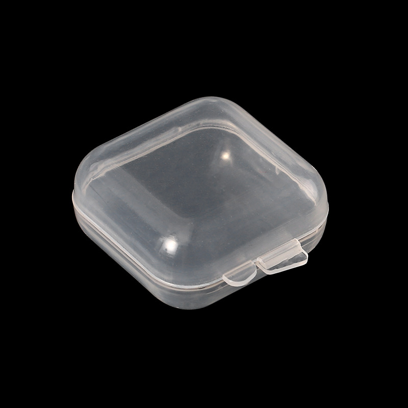 Factory Direct Sales Noise-Canceling Earplug Box Pp Single Compartment Empty Box Mini Dustproof Storage Box Transparent Small Square Box Portable