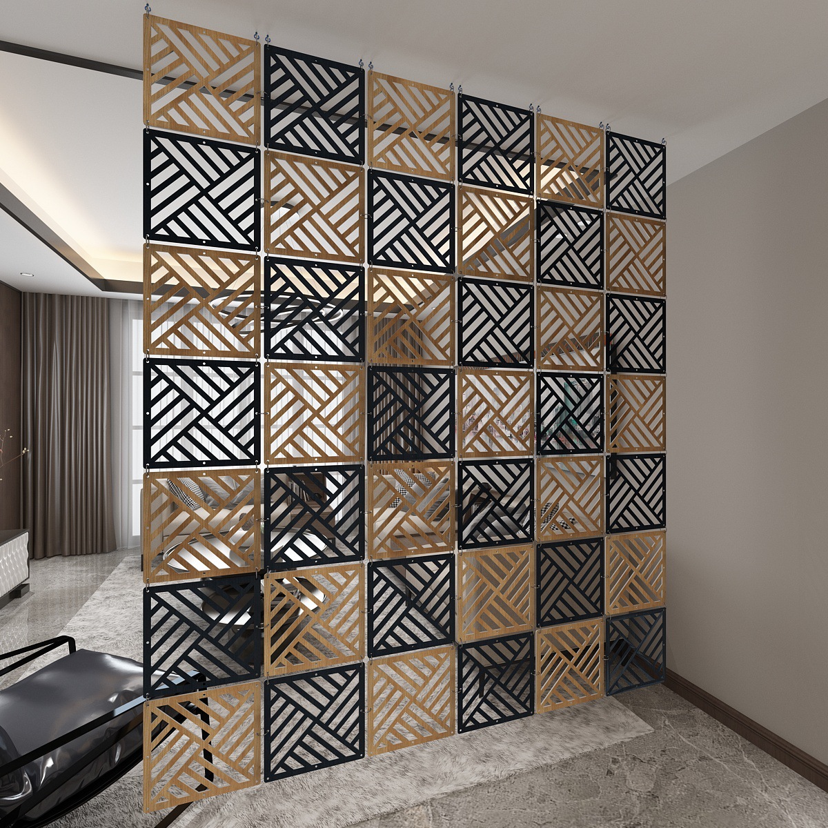 Hanging Screen Partition Fashion MDF Entrance Guest Restaurant Bedroom Hotel Simple Modern Chinese Hollow Screen