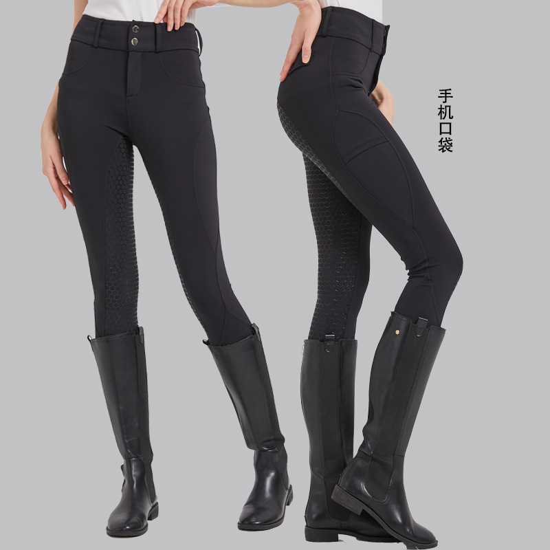 Equestrian Riding Breeches Professional Competition Grade Men's and Women's Full Silicone Non-Slip Rider Clothing Autumn and Winter Fabric for All Seasons
