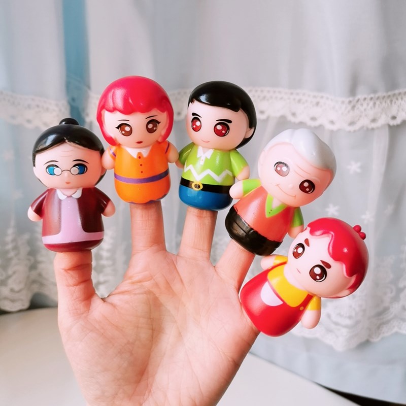 Cross-Border Baby Finger Cot Finger Puppet Dinosaur Doll Animal Baby Soft Plastic Play House Kindergarten Toys Wholesale