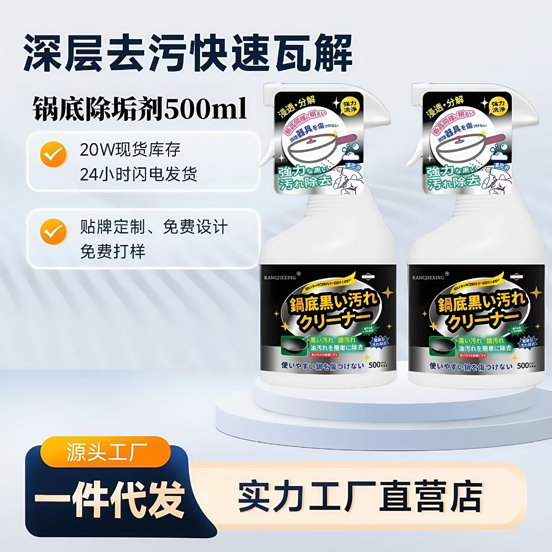 Очиститель черной грязи с дна кастрюли мощное средство для удаления жира