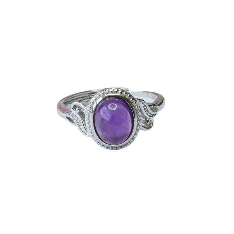 Yuyu Natural Amethyst Ring Purple Color Treasure Ring Vintage Jewelry Factory Wholesale CB3092905