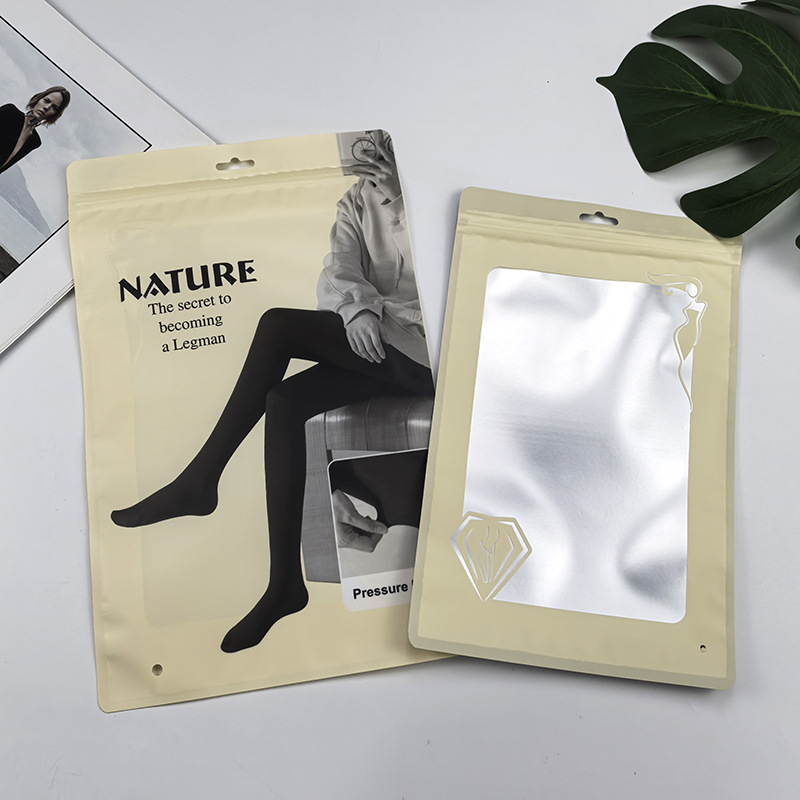 Leggings Packaging Bag, Bare-Leg Effect Magic Pantyhose, Plastic Self-Sealing Bag, Tummy Control Yoga Pants, Nude-Feel Stockings Bag