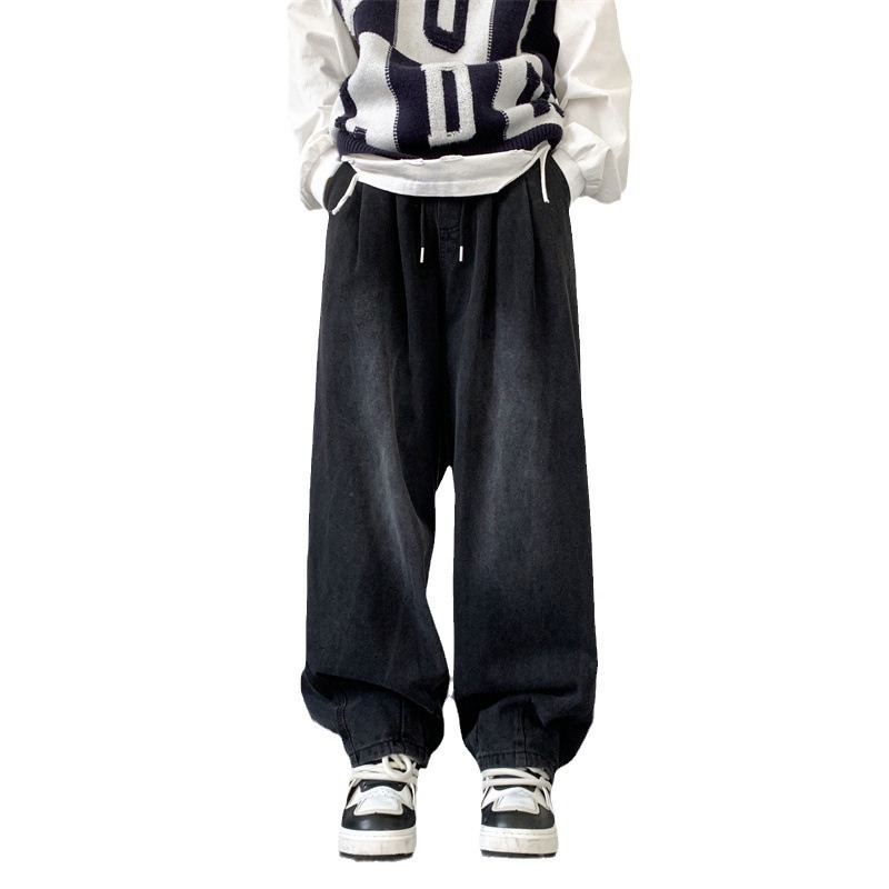 Wide-Leg Jeans for Men and Women, Spring & Fall Korean Style Versatile Casual Long Pants, Winter American Loose Large Size Trendy Pants