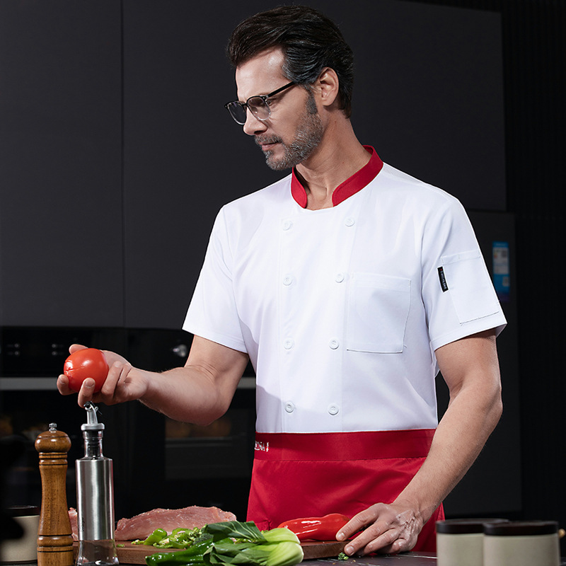 Рабочая одежда для поваров высокого качества, короткий рукав, летняя, для ресторанов, гостиниц, кондитерских и кухонь