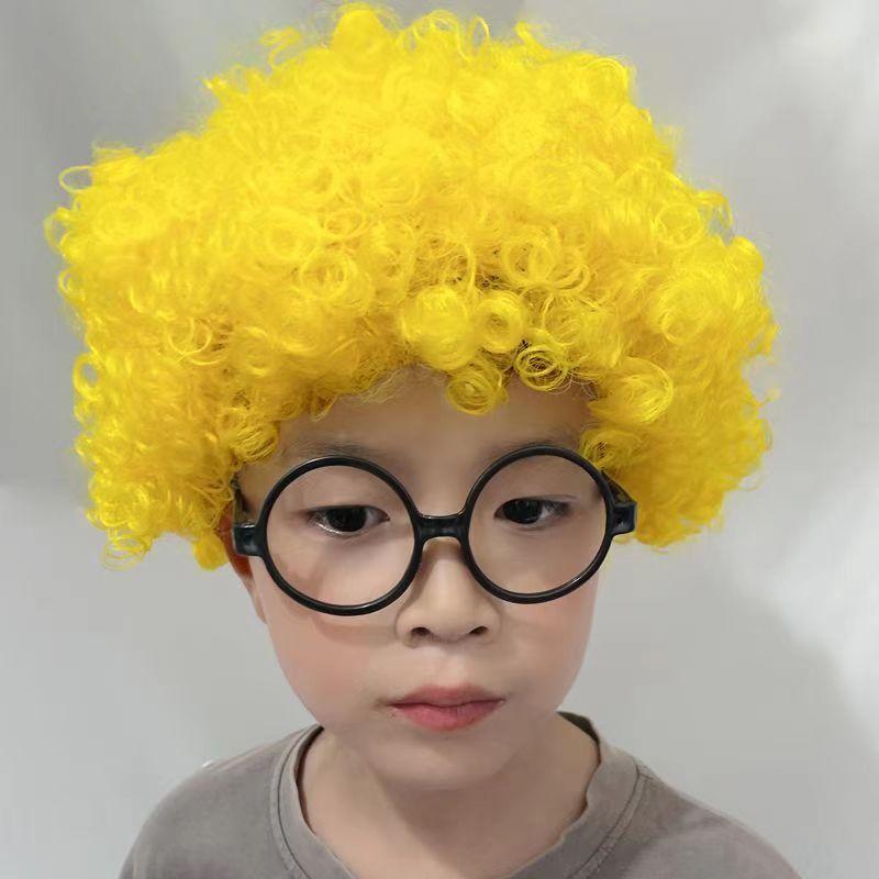 Fake Head Cover Round Curly Hair Props Extra Large Size Head Cover Large Wig Explosive Head Wig Fans Hair