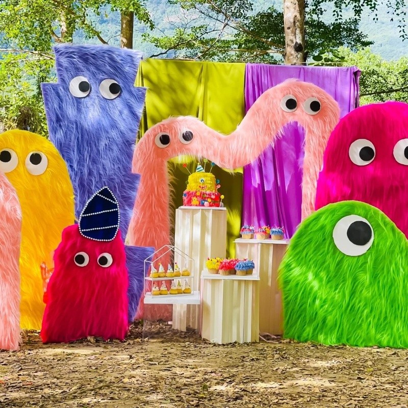 12cm Long Plush Fabric Handmade DIY Dopamine Theme Arrangement Little Monster Fluffy Fabric Photo Background Velvet Fabric