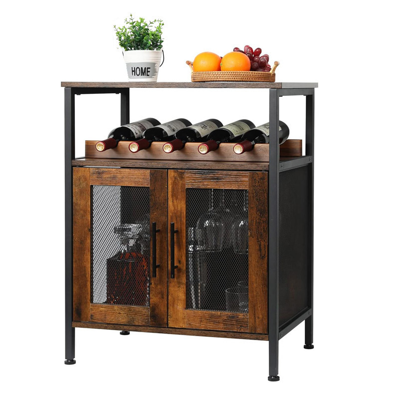 Amazon Cross-Border Restaurant Wine Cabinet Wrought Iron Partition Wine Rack Floor-Standing Wine Rack Sideboard Display Rack