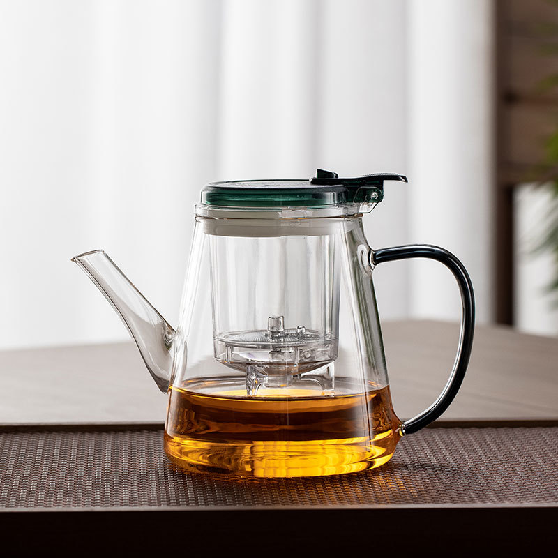 Термостойкий домашний чайник, набор для отделения чая, фильтр, высокоборонный стеклянный чайник серого цвета