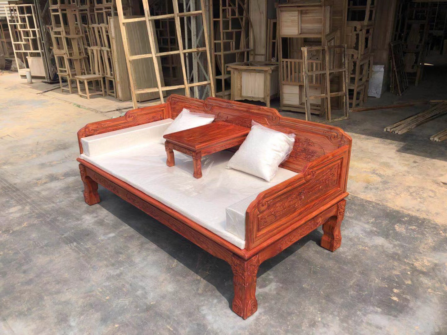 Luohan Bed Pineapple Gemu Chinese Furniture Living Room Sofa Small Apartment Mattress Combination Three-piece Homestay Zen Bed