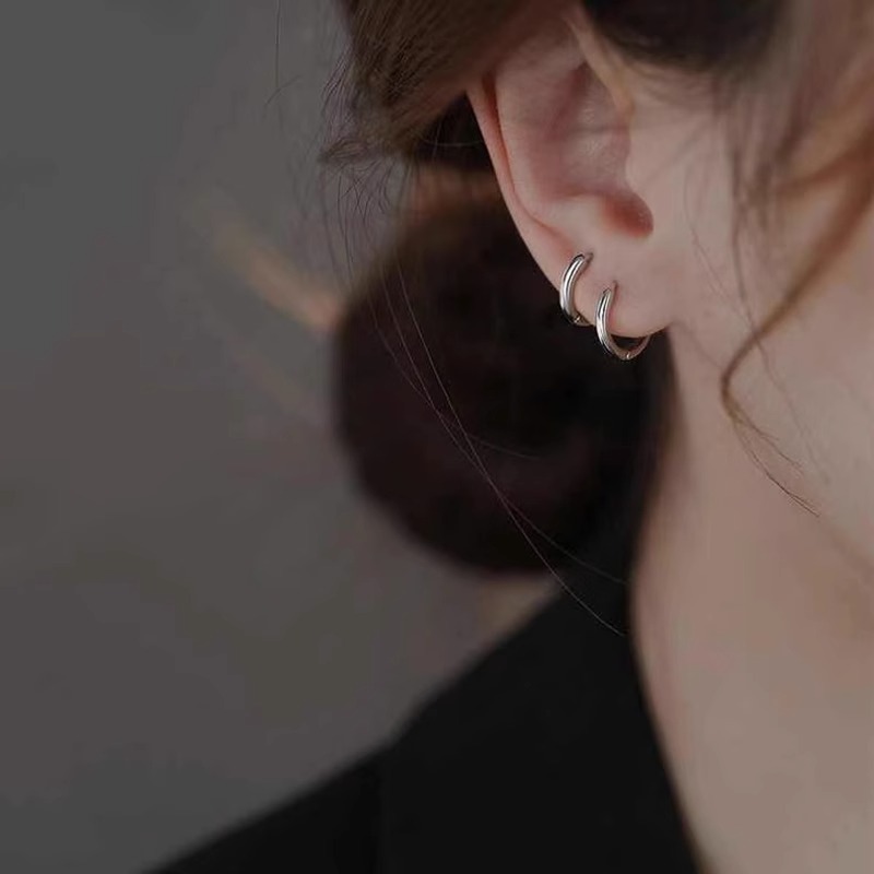 Earrings, Earrings, Ear Bone Nails, Women's Pierced Ears, Niche High-End Plain Hoop Earrings, Earrings, Earrings for Women