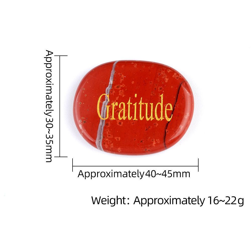 Inspirational Stones Strength Stone Natural Crystal Agate Engraved Palm Stone Mixed Color Cross-Border Supply