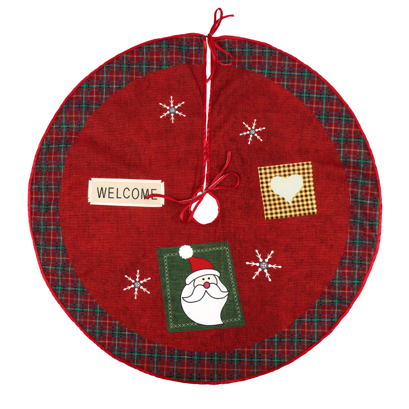 2022 Cross-Border New Christmas Tree Skirt Creative Exquisite Printed Tree Bottom Decoration Christmas Supplies Decoration Wholesale