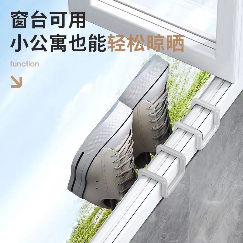 Stainless Steel Shoe Drying Rack, Shoe Drying Hook, Outdoor Balcony Anti-Theft Window Shoe Hook Rack, Clothes Hanger, Upgraded and Thickened