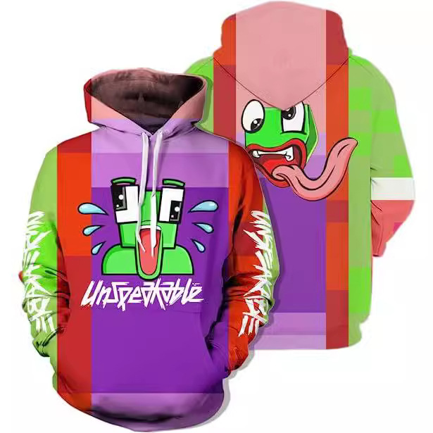 2025 Cross-Border New Style Colorful 3D Digital Printing Sweatshirt Hoodie Kidsren's Cosplay Clothing Factory Direct Sale