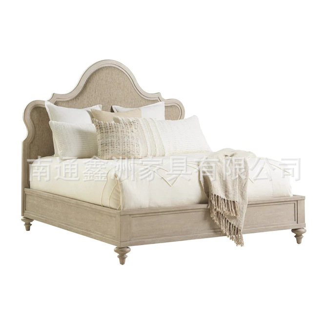 American Style Solid Wooden Bed Double Bed European Style Bed Light Luxury Bed Master Bedroom Modern Simple High-end Luxury Princess Bed Wedding Bed