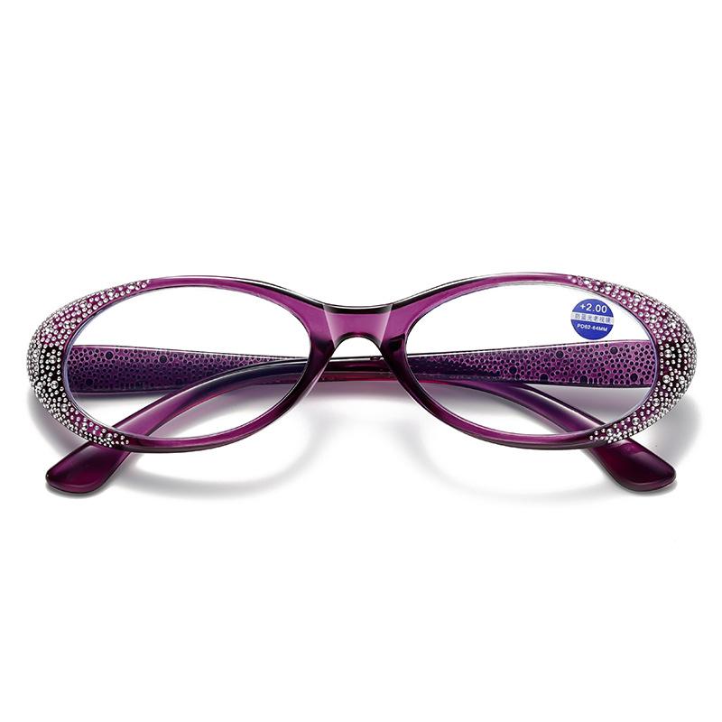 2025 Live Broadcast Popular Diamond-Encrusted Anti-Blue Light Reading Glasses for Middle-Aged and Elderly Women, Ultra-Light, Comfortable, High-Definition and Youthful Glasses