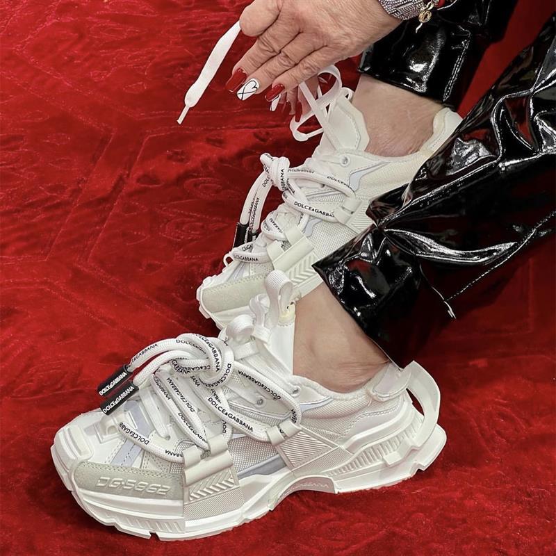 [Gao Ding] авангардные универсальные модные тканевые полные кожаные материалы стежка Париж DG папа обувь толстая подошва кроссовки