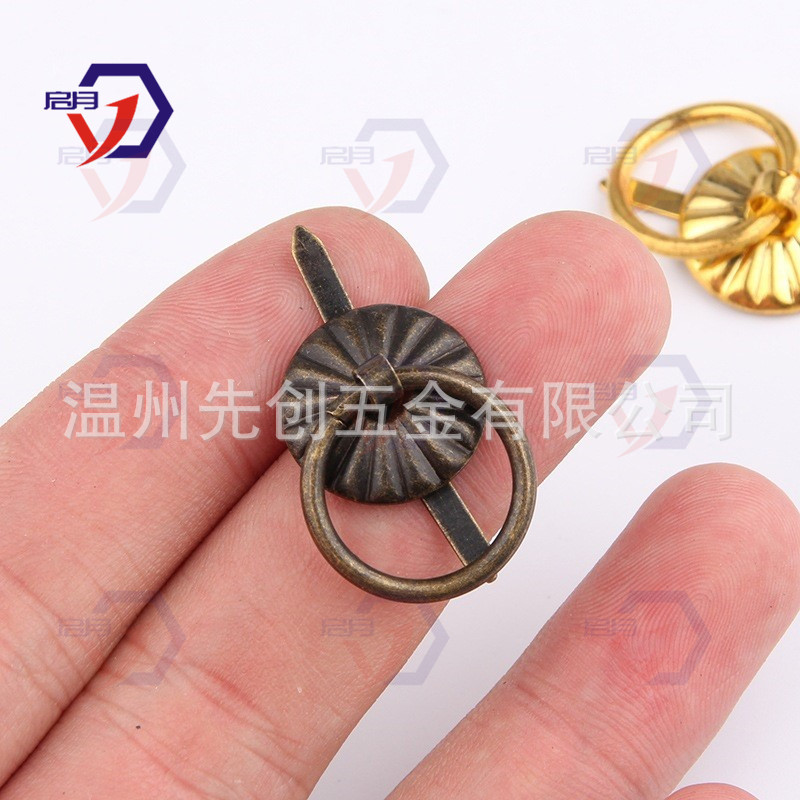 1015 Sunflower Round Antique Small Pull Ring Iron Circle Small Carton Drawer Box Handle Home Furnishings
