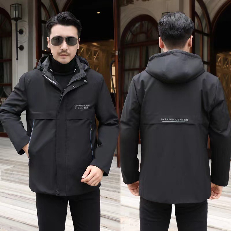 Новая парка для мужчин с съемной подкладкой из меха кролика теплый верх для мужчин