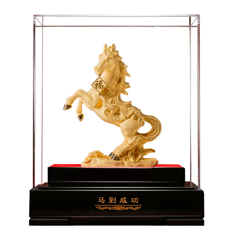 Талисман года лошади из бархатного песка и золота, украшение для привлечения богатства