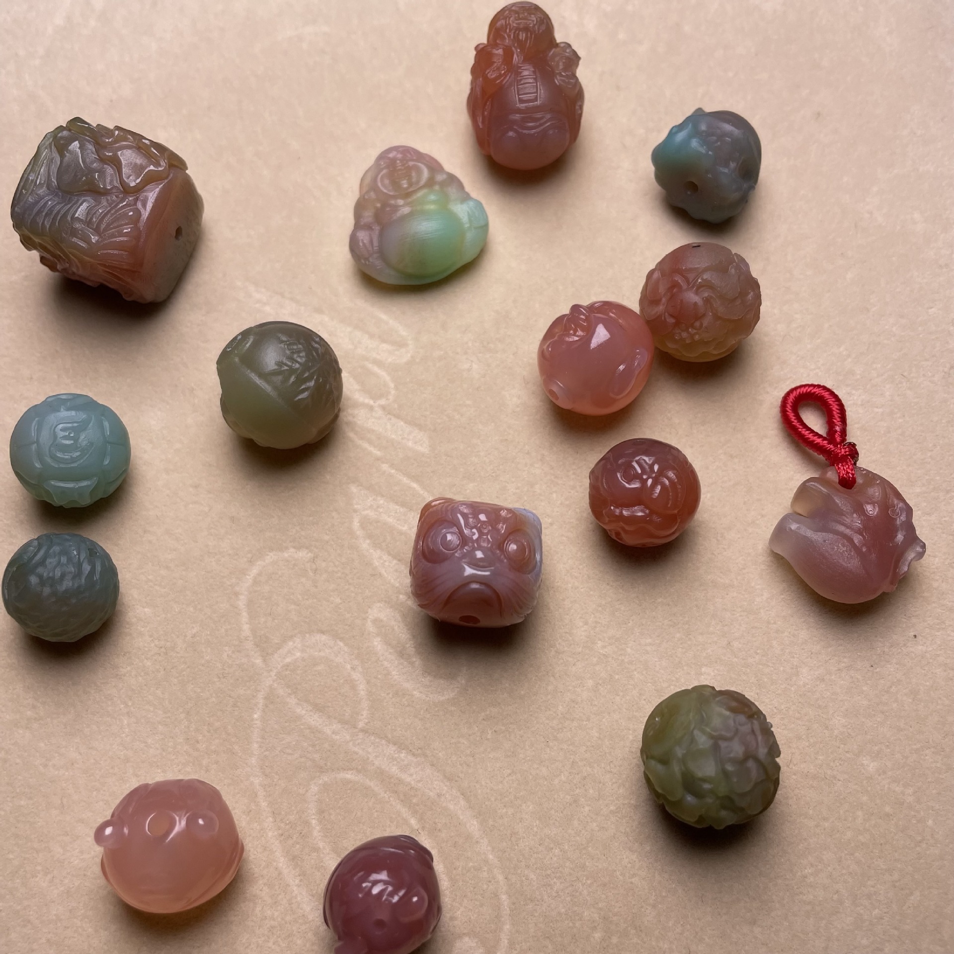 Natural Hetian Jade Accessories Small Carved Yanyuan Agate Jewelry DIY Accessories Live Link