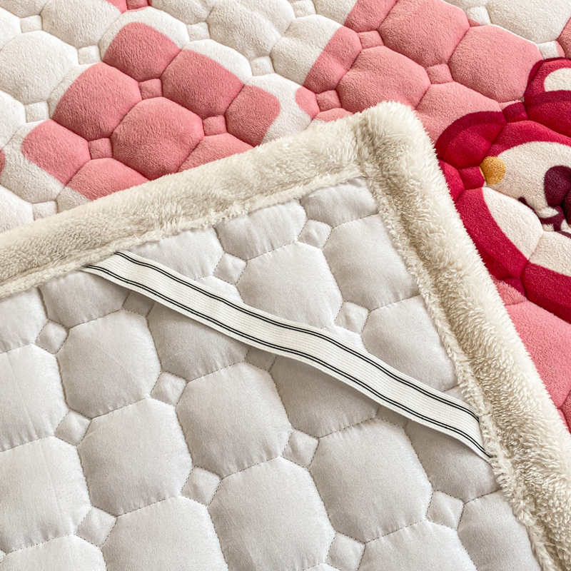 Class A Milk Velvet Mattress Warm Cotton Cushion Student Dormitory Single Lamb Velvet Mattress Machine Washable Bed Pad