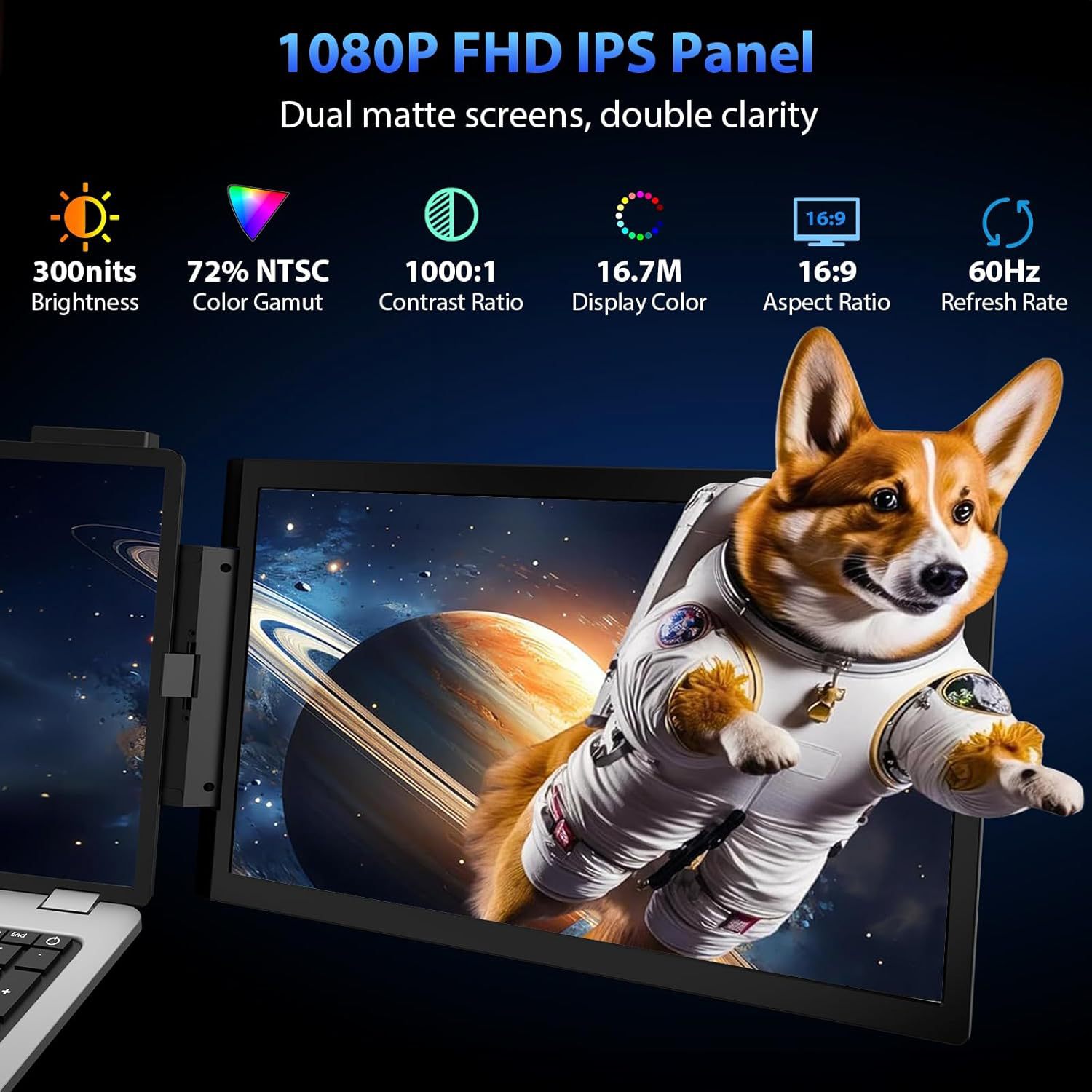 14-inch dual-screen portable display notebook expansion screen stock trading multi-screen folding peripheral sub-screen multi-function