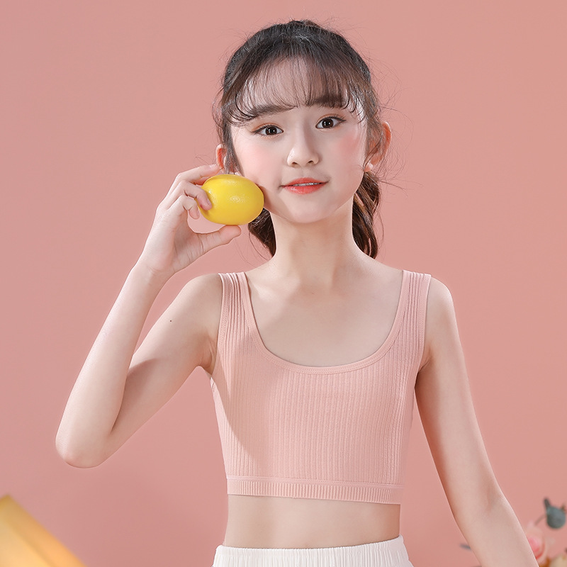 Cotton Vest Girls' Developmental Underwear Double-Layer Junior Senior high school Student Chest Wrapping Girls' Sling