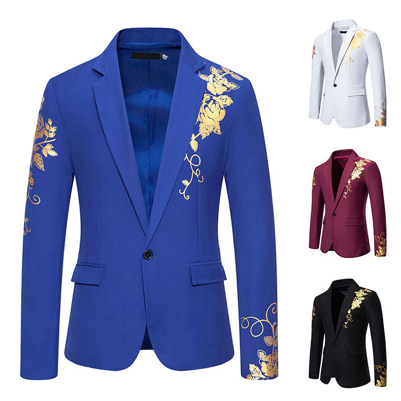 2024 spring and summer new cross-border Men's bronzing suit jacket European size men's casual dress suit wholesale