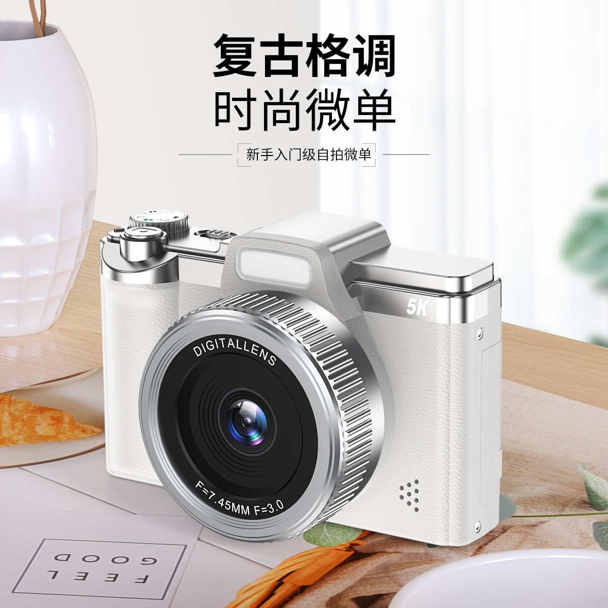 2025 Cross-border New Micro Single Digital Camera HD Selfie CCD Front and Back Double Photograph Student Party Beauty Camera A1