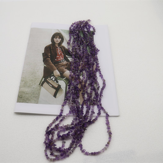 Natural Crystal Gravel Raw Stone Semi-finished Non-perforated Beads Amethyst Water Red Onyx Stone DIY Clothing Accessories