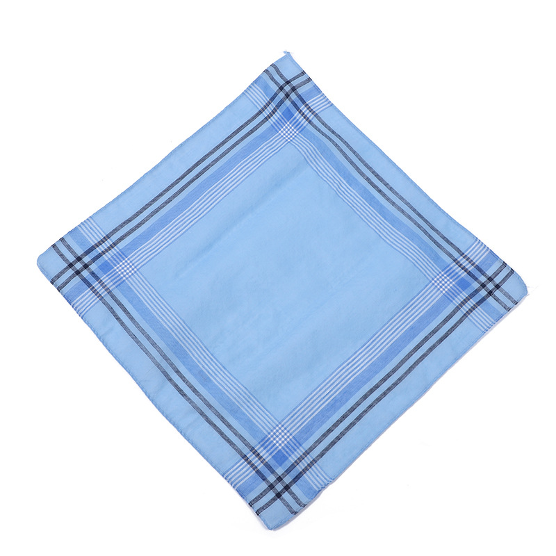 2024 New Men's Light Color Plaid Striped Handkerchief Polyester Cotton Handkerchief Towel Pocket Towel Small Square Square Classic Handkerchief