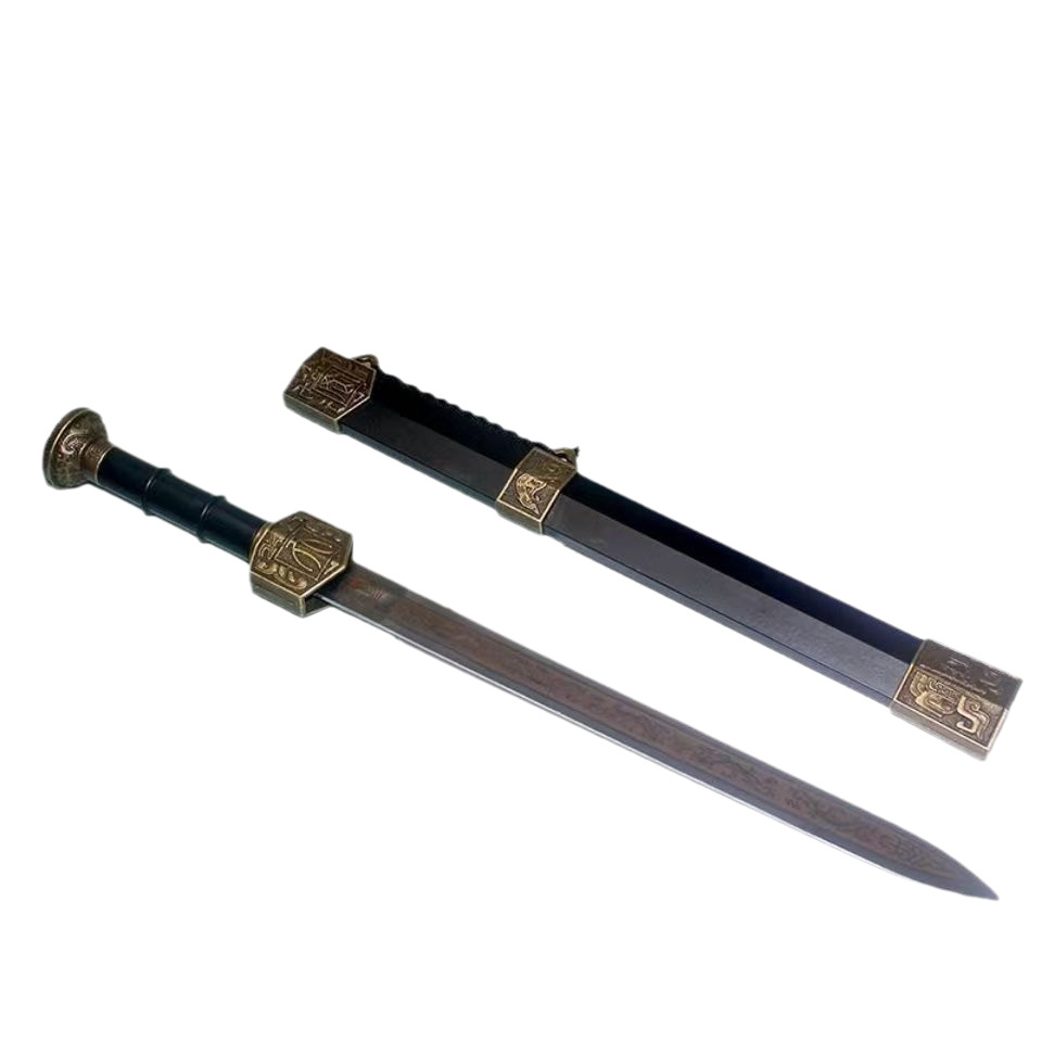 Metal Town House Sword Qin Sword Han Sword Ruyi Sword Cold Weapon Ancient Famous Sword Metal Crafts Ornament Unedged