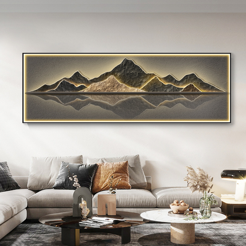 Modern Crystal Porcelain Living Room Decorative Painting Aluminum Alloy Frame Study Bedroom Sofa Background Wall Jinshan 70200