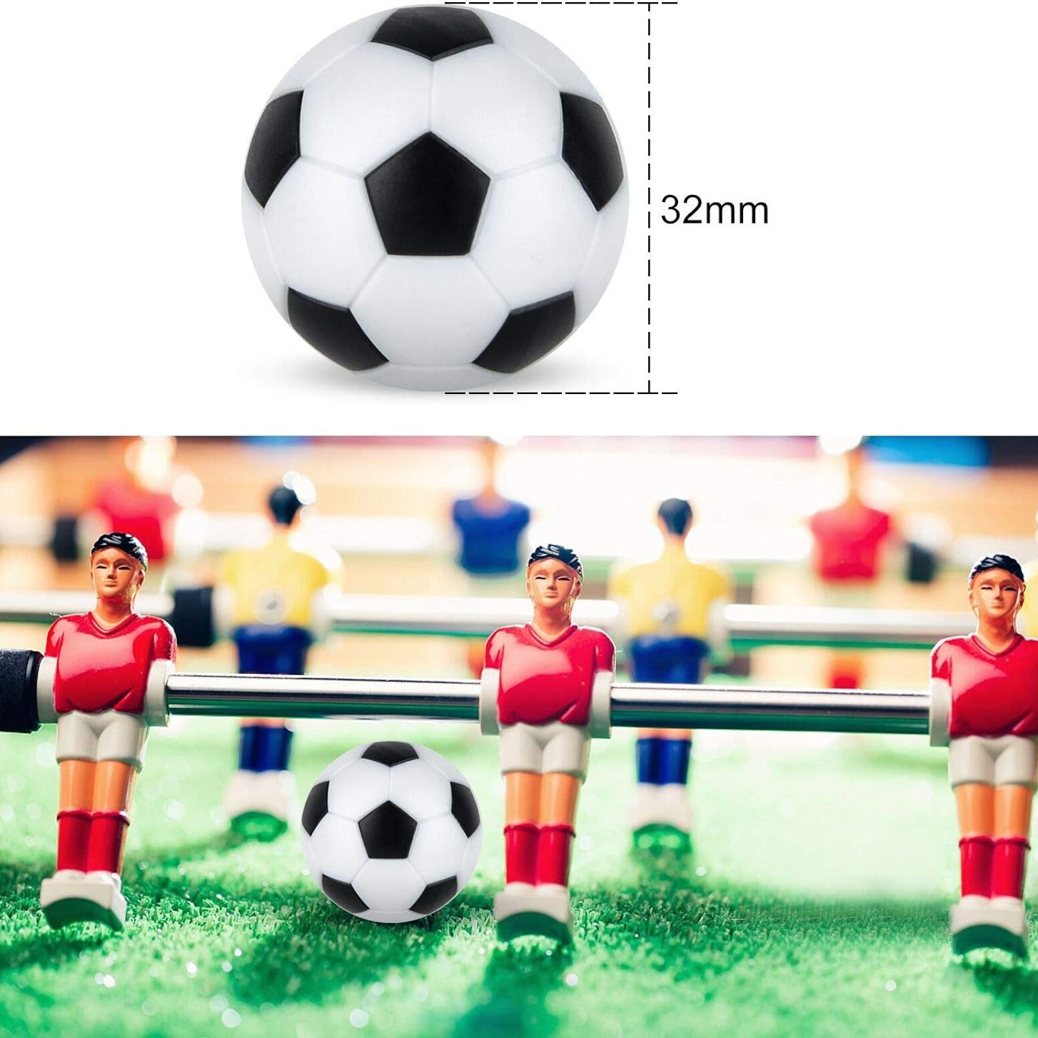 Cross-Border Supply of Rongrongle 32mm Football Table Football Black Pentagon Football Machine Accessories Small Football