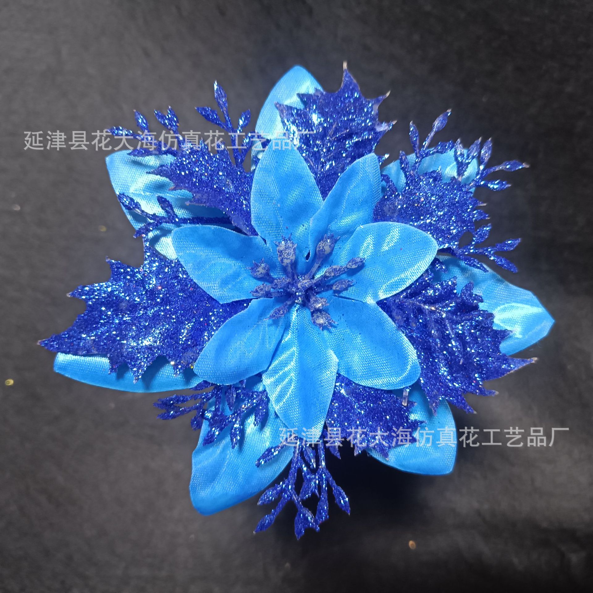 New Simulation Christmas Flower Three-Layer Simulation First-Class Red Artificial Flower Christmas Decoration Garland Decoration Wholesale