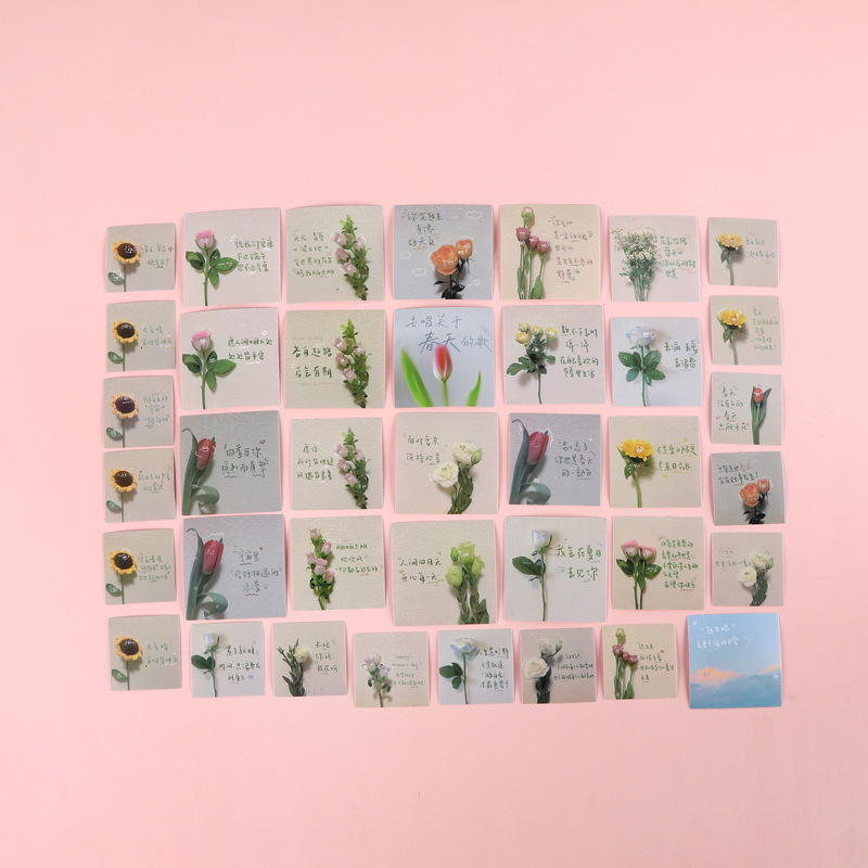 Индивидуальные наклейки с позитивной энергией, простые стильные карты цветочного языка