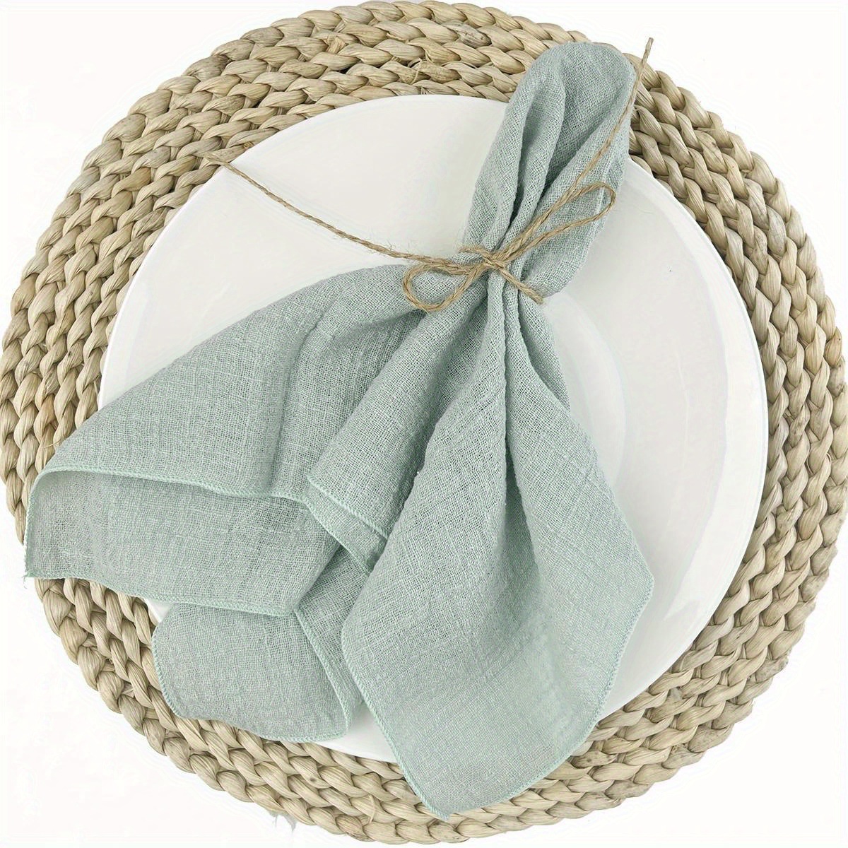 Seamless Napkin Fabric Bamboo Cotton Napkin Wrinkled Cloth Wedding Party Western Place Mat Table Decoration Cross-Border Hot-Selling Manufacturer Napkin