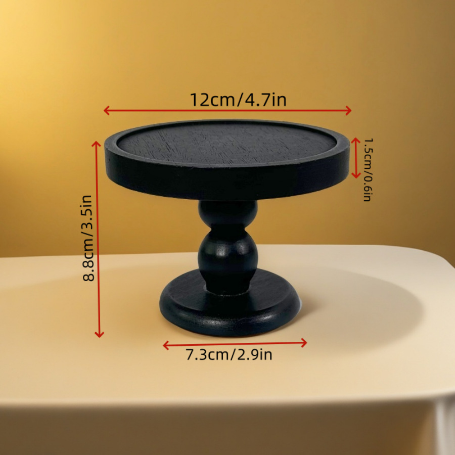 Wooden Tall Tray Decorative Candle Holder Desktop Display Base Round Display Stand for Storing Food Wooden